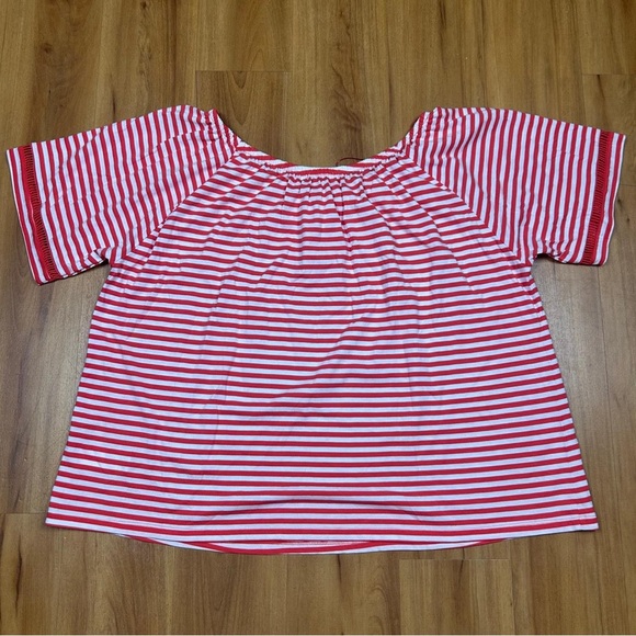 Michael Kors White and Red Boxy Short Sleeve Blouse Size XL - Picture 2 of 7